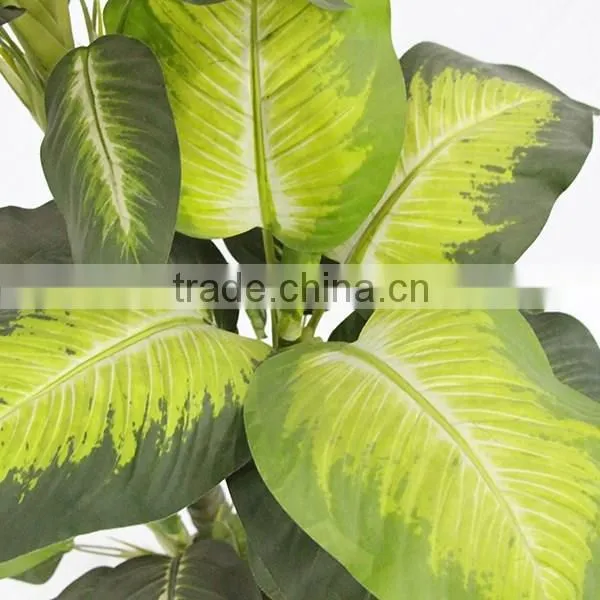 Decorative Artificial Big Leaves Dieffenbachia Plant Trees Plastic Trunk photo-3