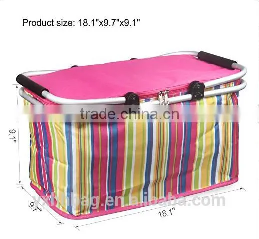 32L Large Family Size Picnic Insulated Bag BBQ Meat Drinks Cooler Bag Folding Collapsible Basket for Holidays Parties (YX-Z131) photo-4