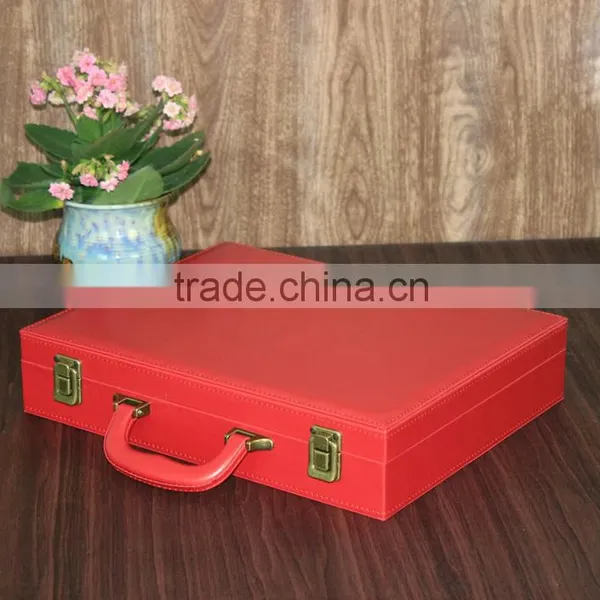 Chinese Factories Wholesale Custom High-grade PU Leather Gift Box, Red Beautiful Display Box photo-2