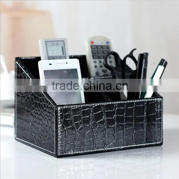 Wholesale Business Office Stationery, Black Luxury Leather Storage Boxes, Household Red Storage Box photo-2