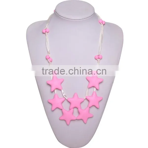 Food Grade Silicone Beads Baby Teething Necklace for Toddler photo-3