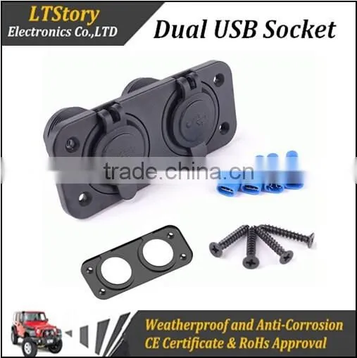 Brand New Dual Car Cigarette Lighter Socket Splitter 12-24V Charger USB Power Adapter photo-2