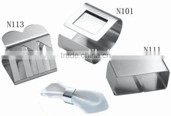 Restaurant Small Square Shape Stainless Steel Napkin Rings photo-2