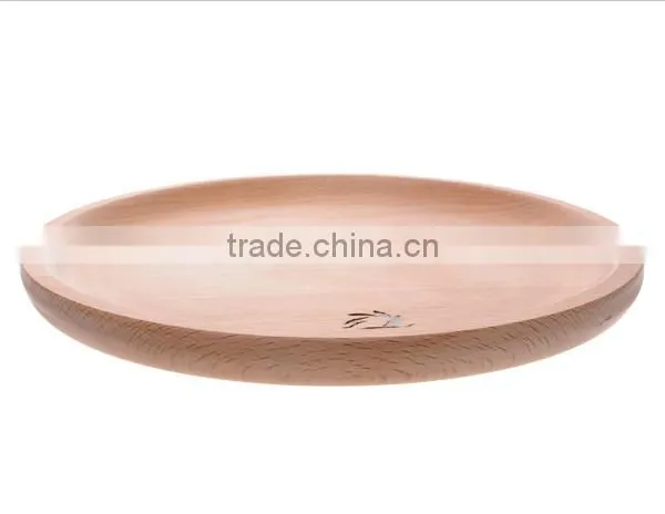 Food Serving Non-slip Round Shape Wooden Tray photo-4