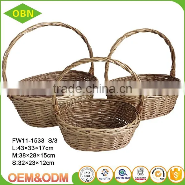 Wholesale Cheap Handmade Willow Woven Wicker Fruits Basket With Handle photo-5