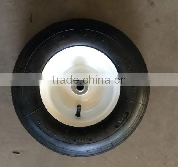 14 Inch 4.0-6 Heavy Load Capacity Metal Rim Hand Trolley Pneumatic Tyre photo-3