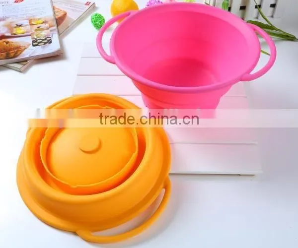 Silicone Folding Bowl Vegetables Bowls Microwave Thermal Lunch Box photo-4