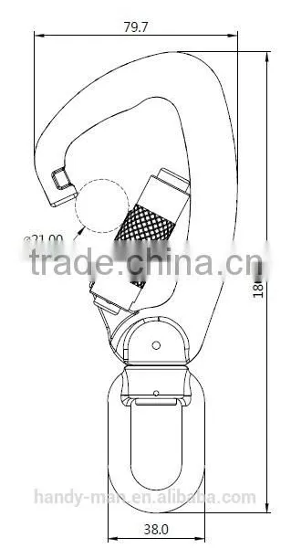 Tool Tether Swivel Aluminum 8kN Safety Hook photo-3
