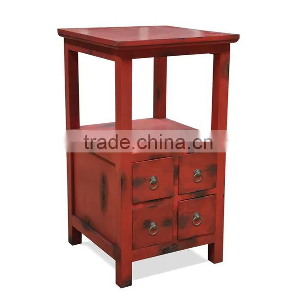 Nightstands Vintage Style 4 Drawers Mahogany Wood photo-5