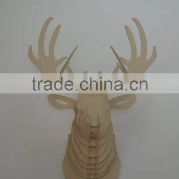 2015 Newest Top Quality Wood Deer Head for Christmas|home Decor|festival Gift photo-2