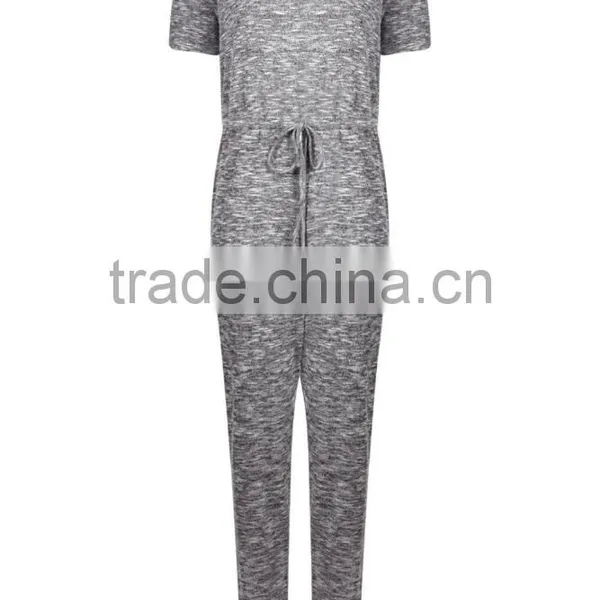 Adult Yoga Training Sport Jumpsuit Knitted O Neck Casual Cap Sleeve Fitness Jumpsuit For Women photo-5