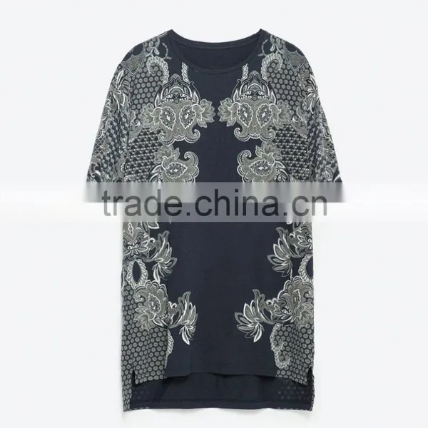 Digital Printing Men's Elegant t Shirt Wholesale British Style t Shirts Classic Pattern Printed photo-3