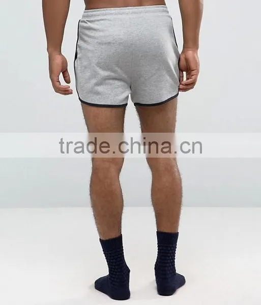 High Quality New Design Custom Drawstring Waistband Super Short 100% Cotton Jersey Fabric Grey Men's Board Sporting Shorts photo-2