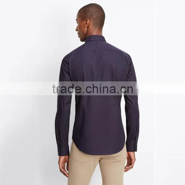 Wholesale China Manufacturer Slim Fit Solid Color Lightweight Cotton Mens Shirts photo-2