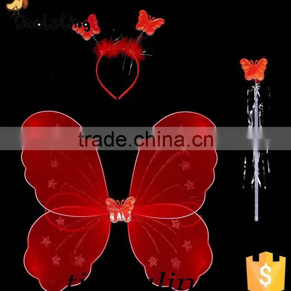 Wholesale Single Nylon Butterfly Glitter Fairy Wings Girls Dress up Costume Wedding Favors photo-6