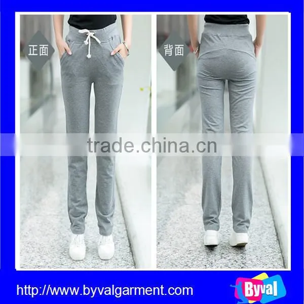 Wholesale Skinny Fitted 100% Polyester Spandex Yoga Sweat Pants With Side Pocket for Women photo-2