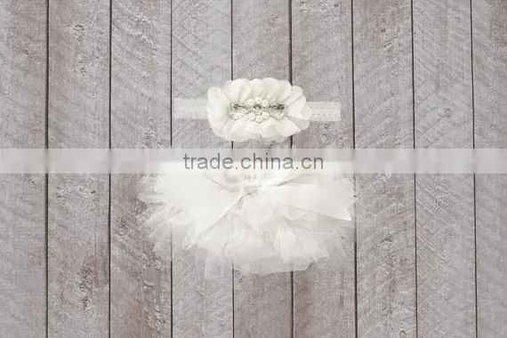 Baby Underwear Chiffon Fabric Ruffle Bloomers Match Same Color Hair Accessories photo-5
