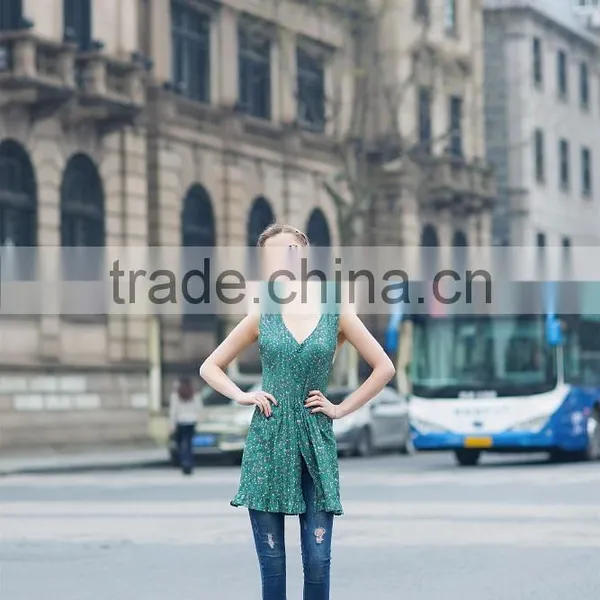 Summer Sleeveless Halter Dress Latest Fashion Blouse Braces Backless Dress photo-4