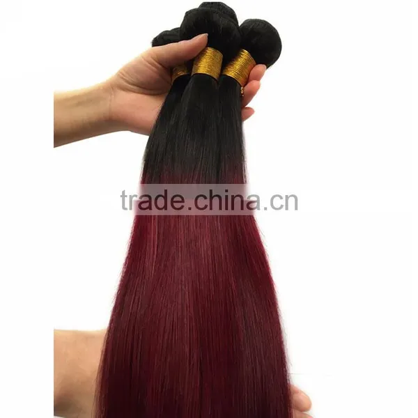 Two Tone Color 1B/99J 7A Malaysian Virgin Hair Straight Ombre Hair Extensions photo-2