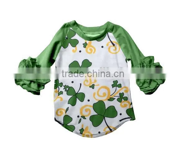 Wholesale Baby Ruffle Raglan T-shirt for Girls With Bunny photo-6