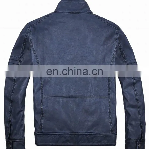2015 Lastest Fashion Mens Handsome Fur Lined pu Leather Fur Coat photo-3