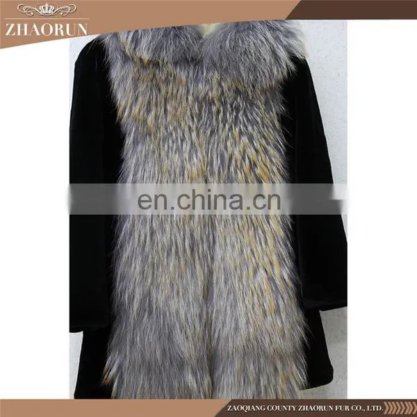 Wholesale Black Rex Rabbit Fur Coat Garment Rex Rabbit Fur Jacket With Raccoon Fur Hood photo-2
