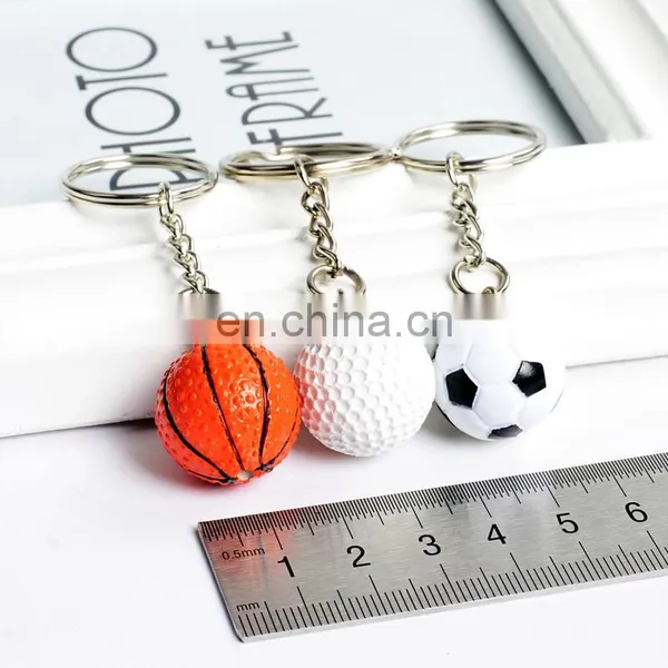 Custom Sport Mini Soccer Ball Keychain Basktable Keyring 3d Mini Golf Ball Keychain for Professional Game Gifts photo-4