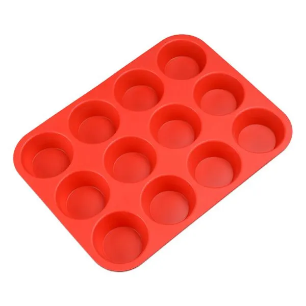 Free Sample Food Grade Heat Resistant Nontoxic Silicone Cake Mold Baking Mousse Pudding Mold Tool Muffin Cup 12holes photo-5
