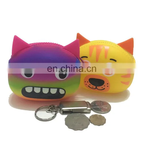 Kawaii Cartoon Shape Coin Wallet Cheap Promotion Clutch Emoji Silicone Coin Purse photo-2