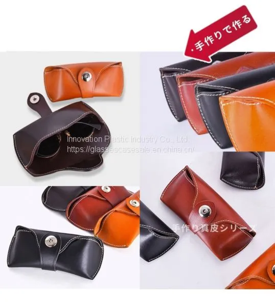 Hand-made 100% Purity Leather Eyeglasses Case; Vintage, Crush-resistant Glasses Case photo-5