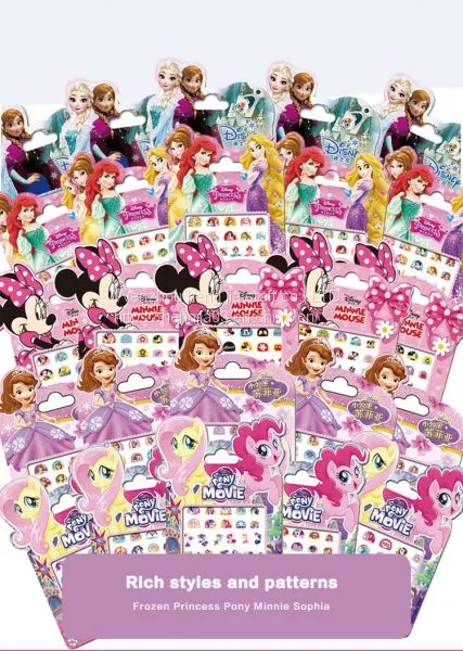 Girls Frozen Elsa and Anna Makeup Toys Nail Stickers Snow White Princess Sophia Minnie Kids Earrings Sticker Toy photo-3