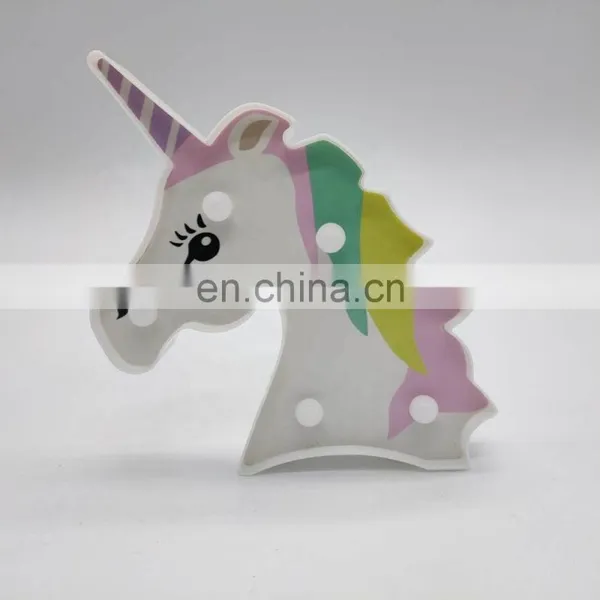 Bedroom Wall Decoration Colorful Unicorn Battery Operated Marquee LED Night Light photo-4