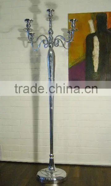 Chrome Plated Tall Wedding Decorative Candelabra photo-2