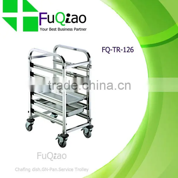 Double Line Stainless Steel Gastronorm Pan Rack Tray Trolley Bakery Trolley photo-2