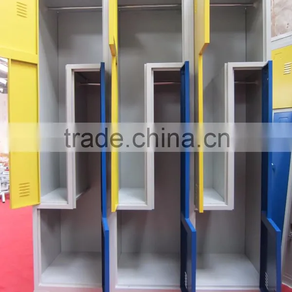 (DL-SL1) Colorful Customized Commercial Office Furniture Z Shape Steel Locker, L Shape Metal Locker, Slant Steel Locker photo-6