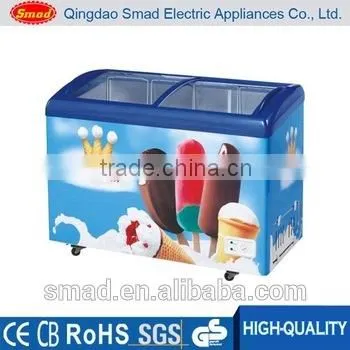 Glass Sliding Door Chest Deep Freezer For Ice Cream And Supermarket photo-3