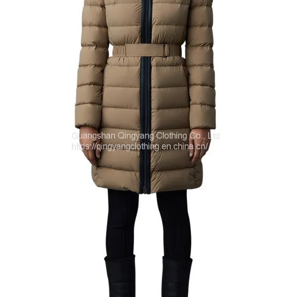 2023 NEW CUSTOM WOMEN BELTED WINTER PARKA OVERCOATS PLUS SIZE WOMEN DOWN PADDED PUFFER JACKETS photo-4