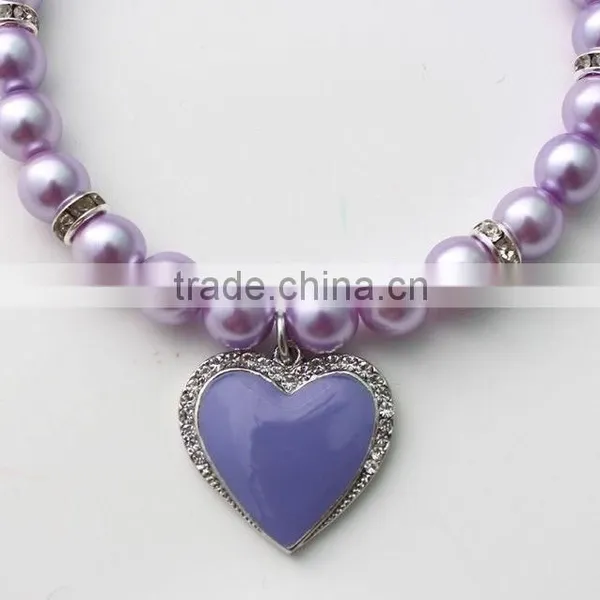 Crystal Stone Heart Pearl Cat Pendant Necklace photo-5