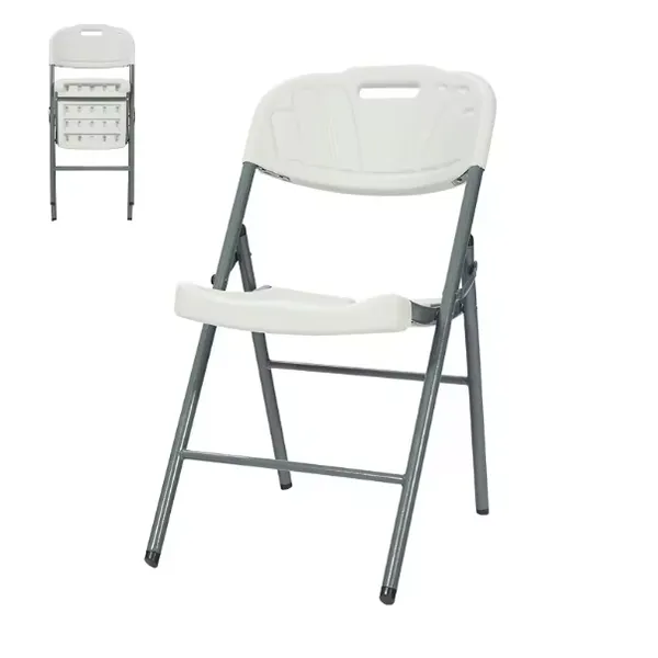Portable Folding White Plastic Chair