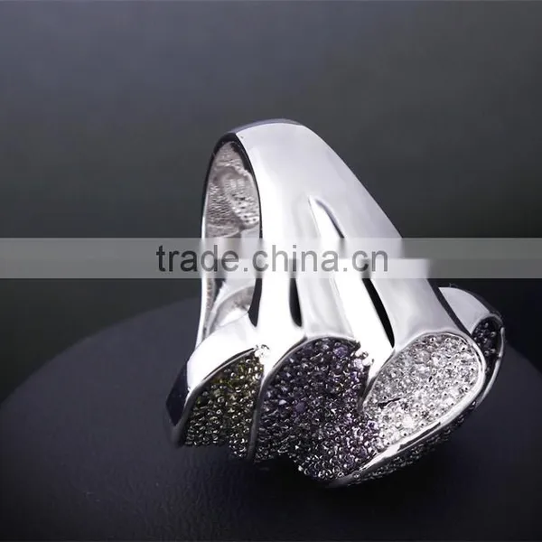 Gorgeous Chunky Party Look Color Cubic Zirconia 18K Gold Plated Deluxe Jewelry Ring photo-4