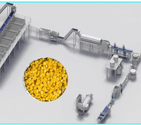 Juicing 1T/H Sweet Corn Glutinous Niblet Kernel Peeling Wash Cooking Cooling Sterilization Tin Cans Packing Processing Making Line Pulping Crushing photo-2
