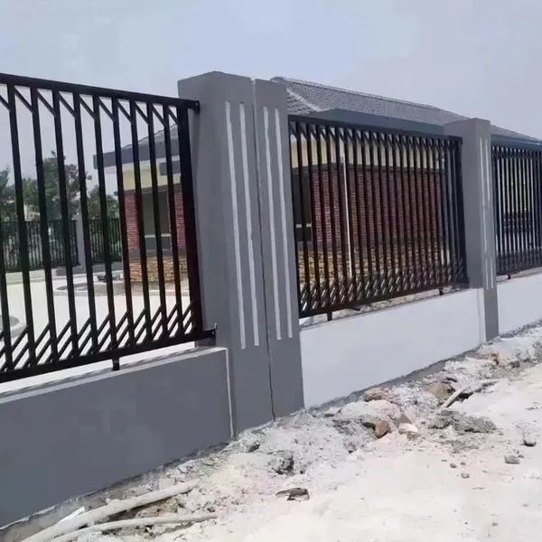 Black Powder Coated Galvanized Steel Fence With Vinyl Finish for Outdoor Protection photo-5