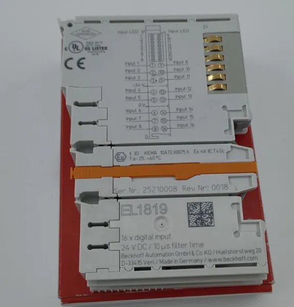 BECKHOFF EL1819 Электронный терминал цифрового ввода EtherCAT 16-канальный 24 В DC Модуль ввода-вывода ПЛК для промышленной автоматизации