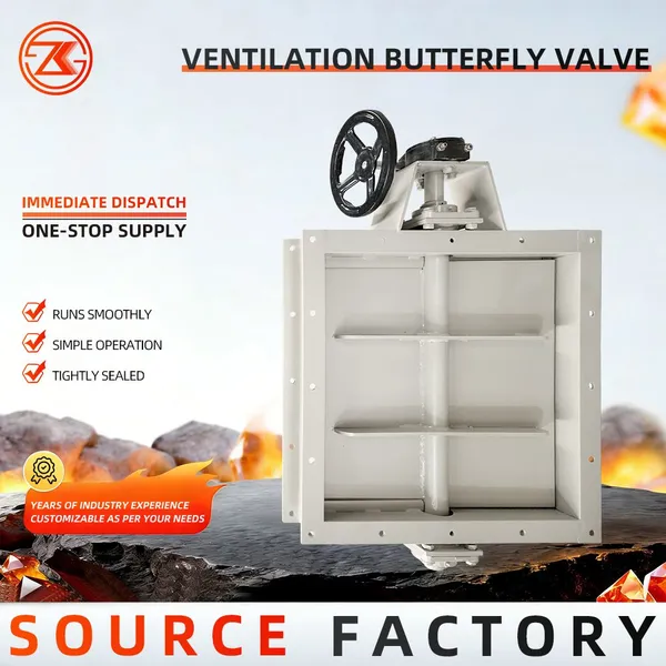 OEM Pneumatic Ventilation Butterfly Valve Carbon Steel For Dust Collector Flue Gas Air Duct Flow Control CE Certified photo-3