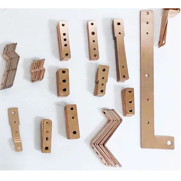 T2 Pure Copper Busbar Tin/Nickel Plated Ground Bus Bar Custom Bending Machined Copper Busbar for Electrical Cabinet, Power Distribution Equipment