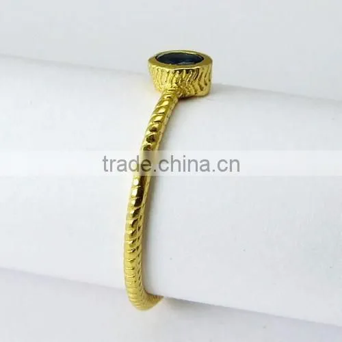 New Design !! Blue Sapphire Gold Polish 925 Sterling Silver Ring, Online Silver Jewelry, Gemstone Sterling Silver Jewelry photo-6