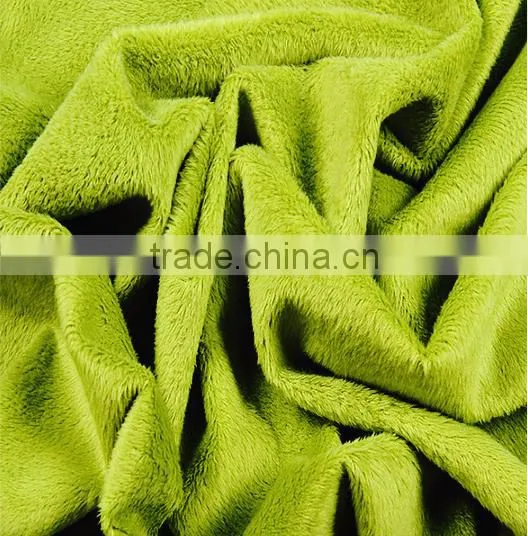 Fabric for Kid Toy /Super Soft High Quality Stock Fabric 100 Polyester Fleece Fabric Plain Green Fleece Velvet Quality Choice photo-4