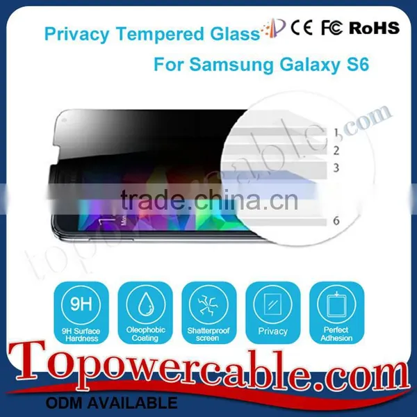 Privacy Anti-Spy Tempered Glass Screen Protector For Samsung Galaxy S6 photo-2