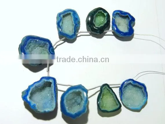Natural Sky Coated Druzy Beads Style Gemstone 8 Pcs Good Quality On Whole Sale Price