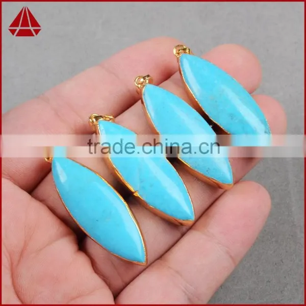 2016 Brand New Turquoise Howlite Stone Chakra Pendants